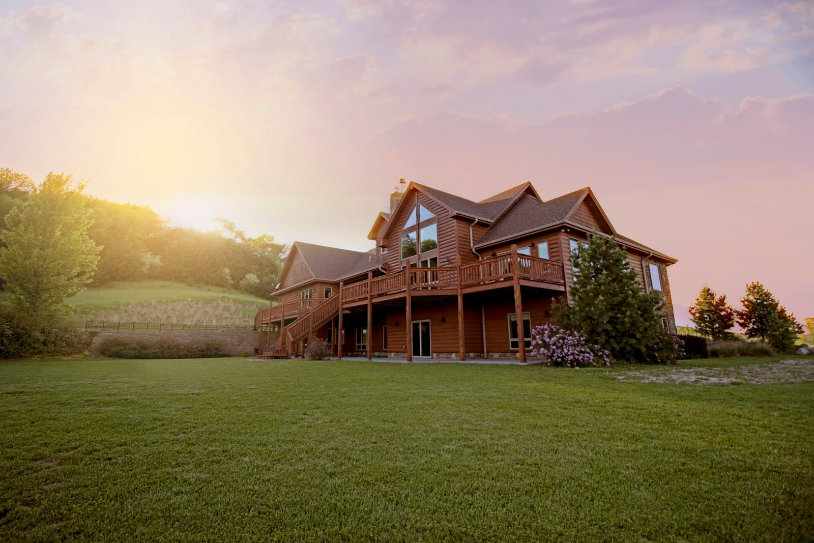 Luxury Orlando-area home at dusk